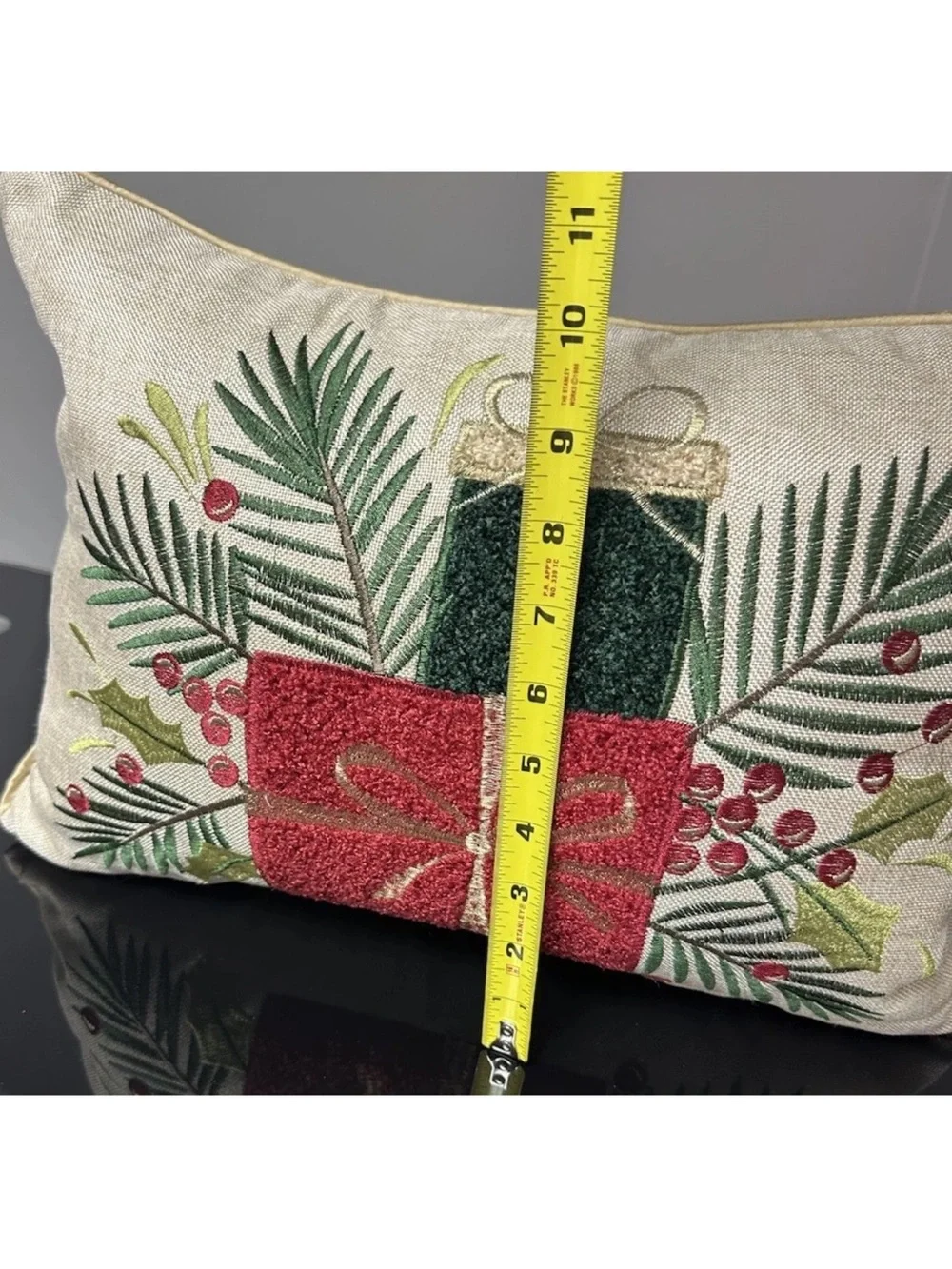 Secret Celebrity Lumbar Pillow Embroidered Christmas Gifts Holly Down Filled 17